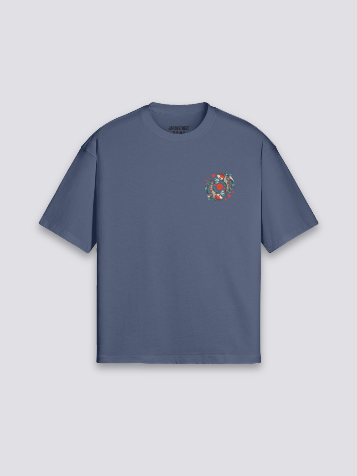Camiseta carpa koi estampado japonés oversize