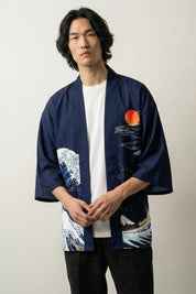 La Gran Ola de Kanagawa Kimono haori japonés llevado mannequin estilo streetwear Ropa Japonesa