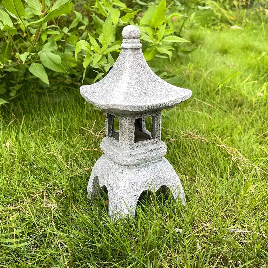 Farol japonés tōrō Kuroishi de piedra negra alargado para jardín de té zen Ropa Japonesa