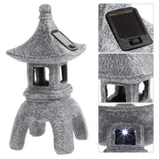 Farol japonés tōrō Kuroishi de piedra negra alargado para jardín de té zen Ropa Japonesa