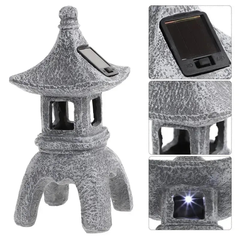 Farol japonés tōrō Kuroishi de piedra negra alargado para jardín de té zen Ropa Japonesa
