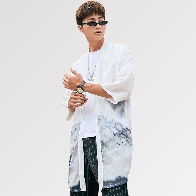 Chaqueta Kimono Blanca Larga 'Kazuko'