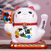Hucha maneki-neko Paz y Amor con mazo de oro y koban de porcelana pintada a mano Ropa Japonesa