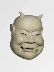 Máscara tradicional japonesa Shiata nō Beshimi en imitación madera hinoki esculpida Ropa Japonesa