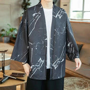Kimono de hombre con estampado de manchas de pintura