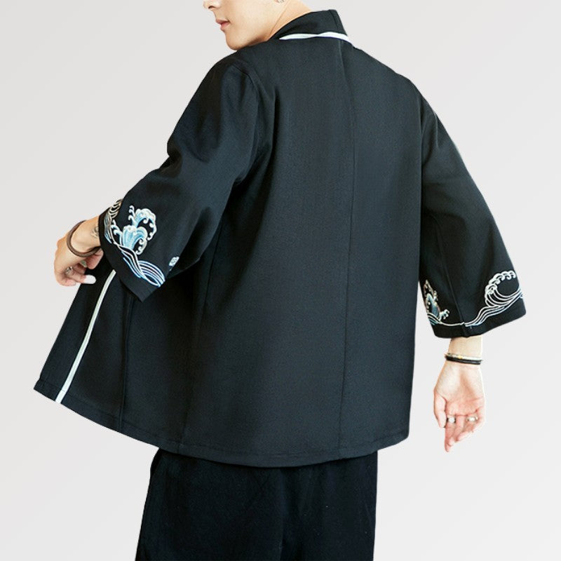 Kimono para caballero estampado 'Kanagawa'