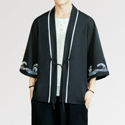 Kimono japonés camisa patrón chaqueta para hombre