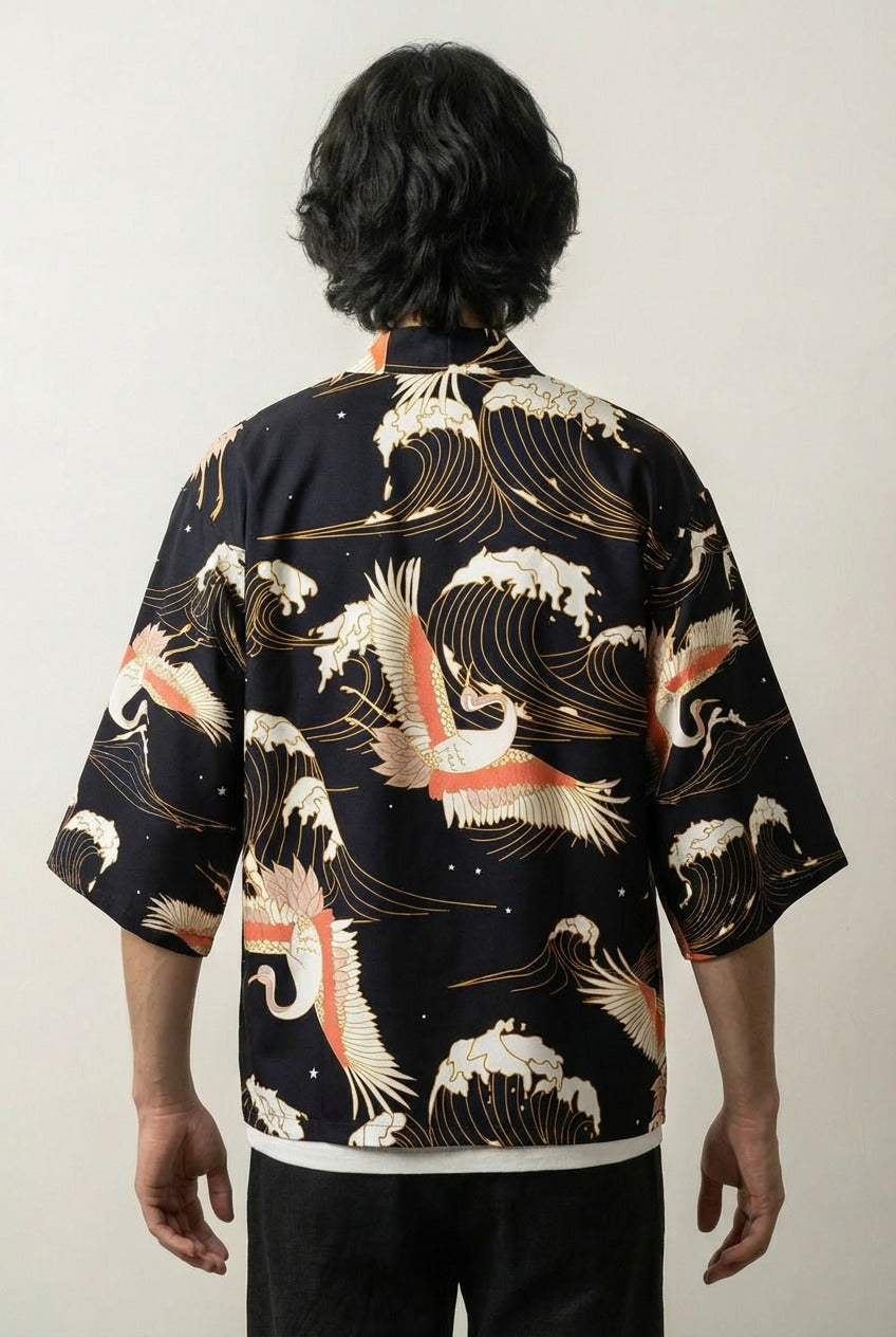 Haori moderno Yokohama haori japonés llevado mannequin estilo streetwear Ropa Japonesa