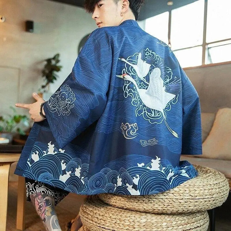 Chaqueta Kimono Azul Marino