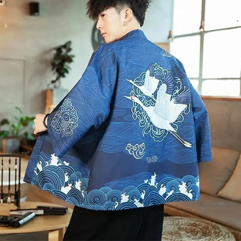 Chaqueta kimono azul marino 'Kaito Edition'