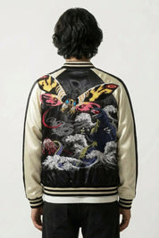 Chaqueta Bomber Sukajan original Yamata bordado en la espalda poliéster cazadora souvenir sukajan streetwear japonés Ropa Japonesa
