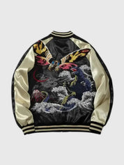 Chaqueta Bomber Sukajan original Yamata vista trasera bordado poliéster cazadora souvenir sukajan streetwear japonés Ropa Japonesa