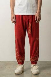 Pantalón Ancho Japonés 'Kumo' Rojo pantalón japonés streetwear Ropa Japonesa