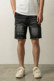 Pantalones cortos vaqueros con estampado de estrellas pantalón corto vaquero streetwear japonés Ropa Japonesa