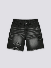 Pantalones cortos vaqueros con estampado de estrellas pantalón corto vaquero streetwear japonés Ropa Japonesa