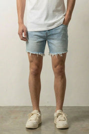 Pantalón corto vaquero lavado claro pantalón corto vaquero streetwear japonés Ropa Japonesa