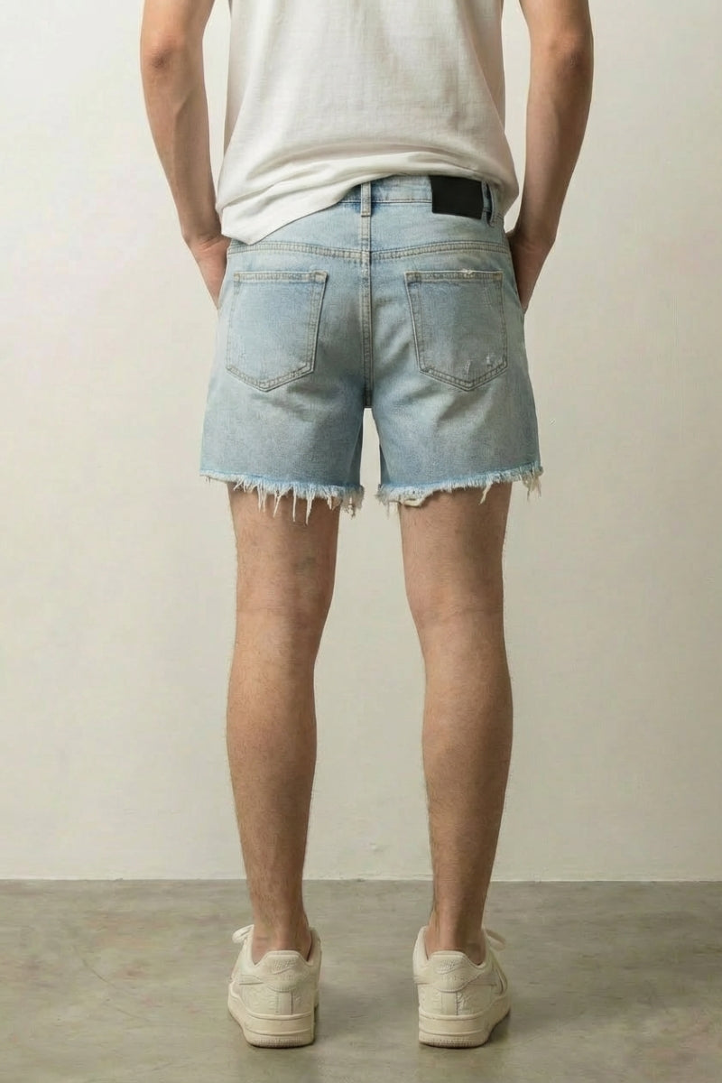 Pantalón corto vaquero lavado claro pantalón corto vaquero streetwear japonés Ropa Japonesa