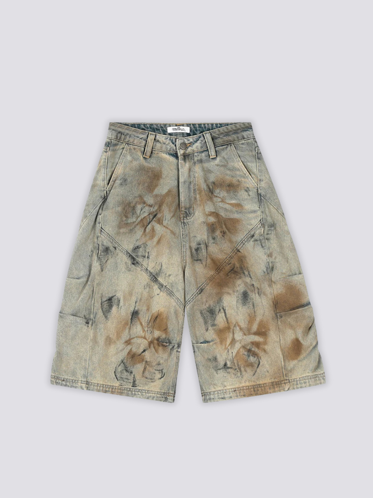 Pantalones cortos vaqueros Acid Wash pantalón corto vaquero streetwear japonés Ropa Japonesa