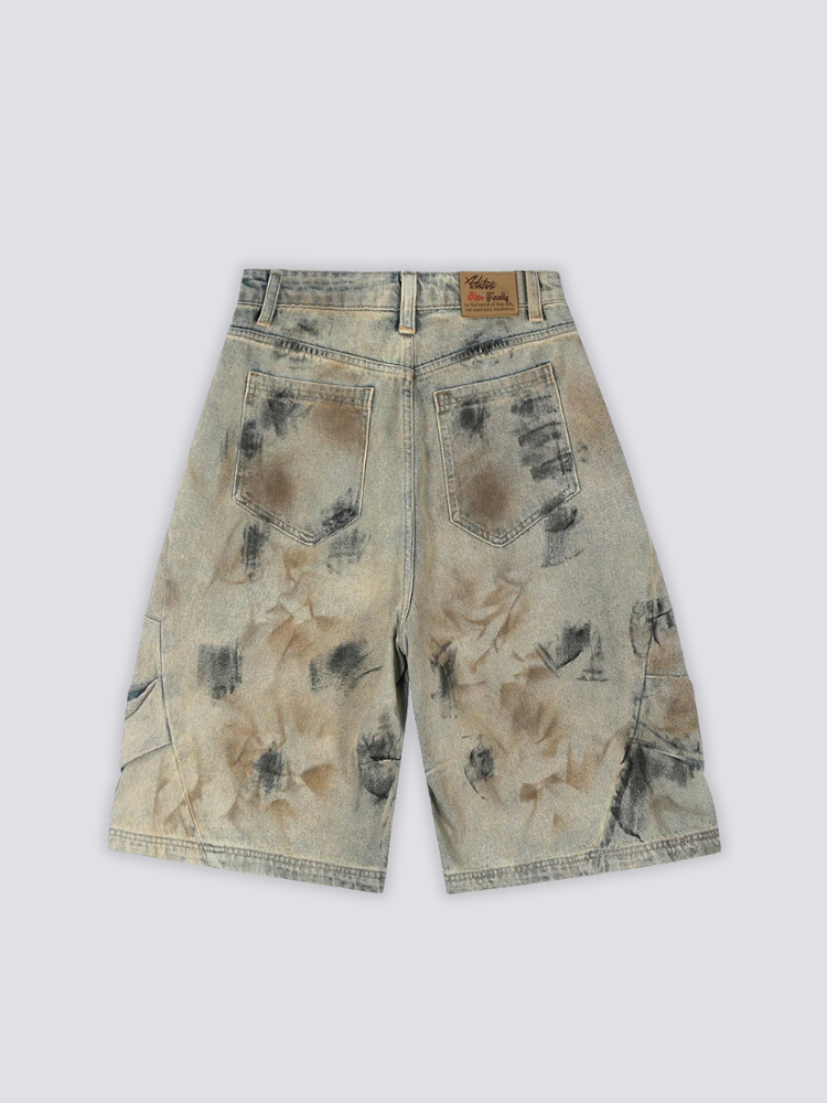 Pantalones cortos vaqueros Acid Wash pantalón corto vaquero streetwear japonés Ropa Japonesa