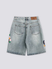 Pantalones cortos vaqueros bordados pantalón corto vaquero streetwear japonés Ropa Japonesa