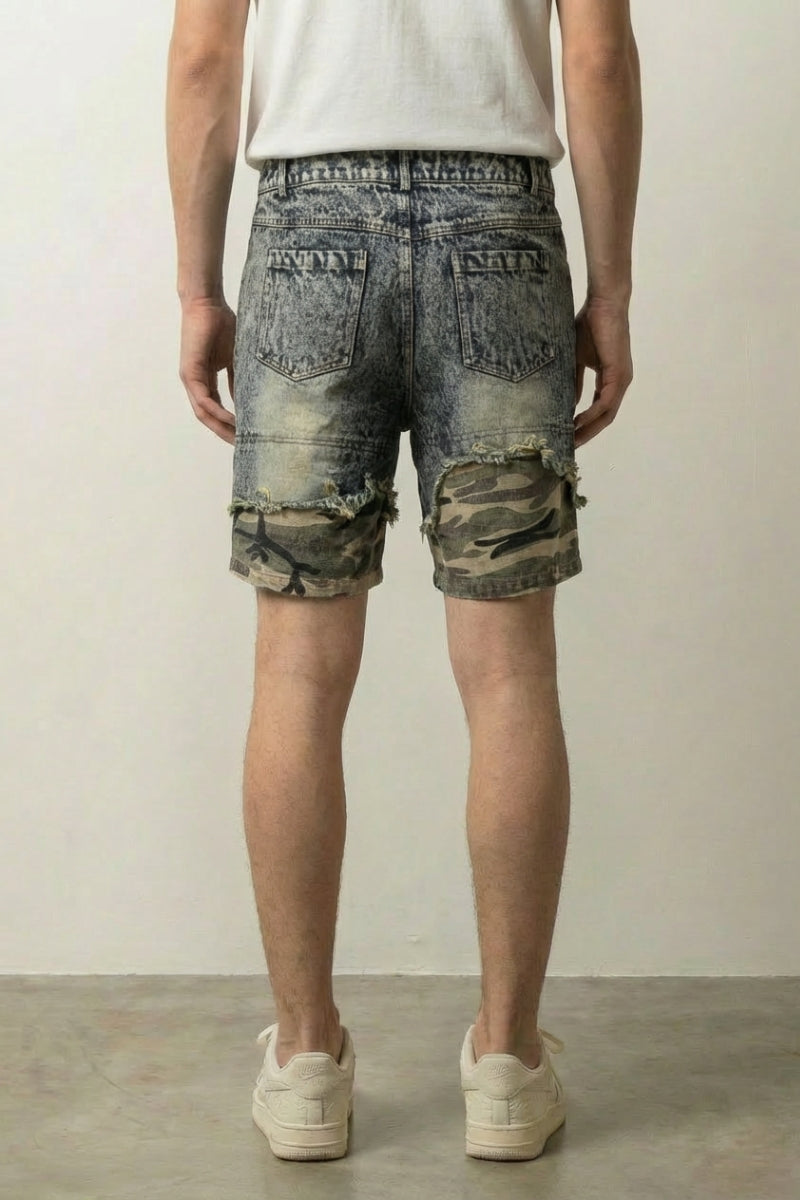 Pantalones cortos vaqueros de camuflaje pantalón corto vaquero streetwear japonés Ropa Japonesa
