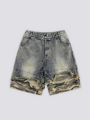 Pantalones cortos vaqueros de camuflaje pantalón corto vaquero streetwear japonés Ropa Japonesa