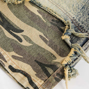 Pantalones cortos vaqueros de camuflaje pantalón corto vaquero streetwear japonés Ropa Japonesa