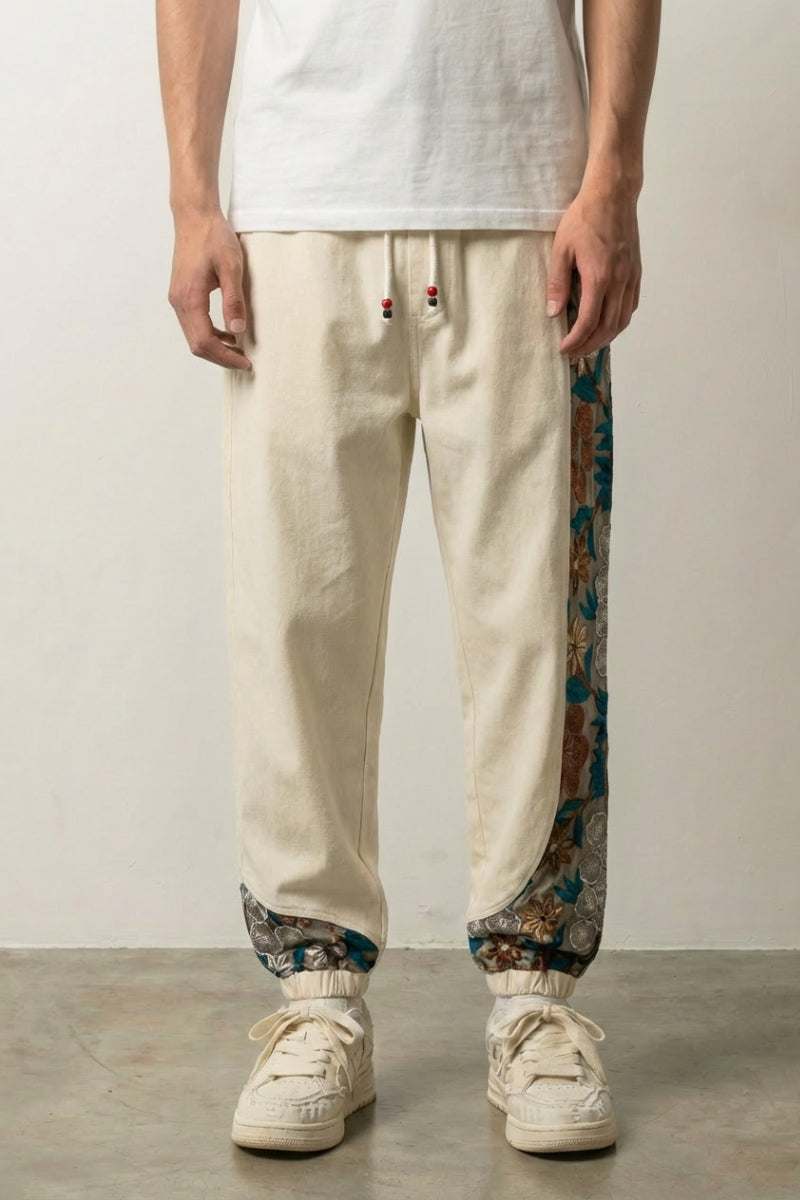 Pantalón Japonés Floral 'Sakura' Blanco pantalón japonés streetwear Ropa Japonesa