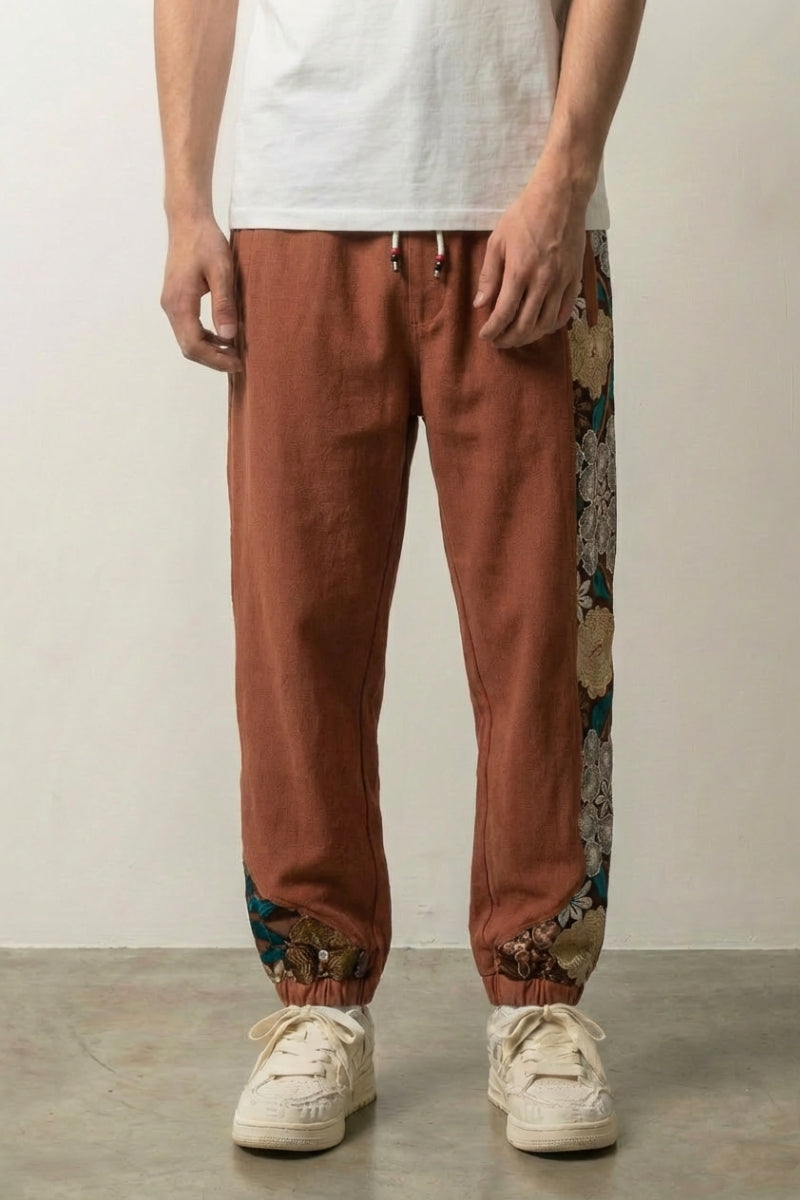 Pantalón Japonés Floral 'Sakura' Rojo pantalón japonés streetwear Ropa Japonesa