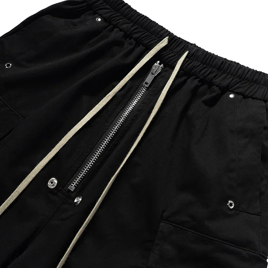 Pantalones cortos cargo negros pantalón corto vaquero streetwear japonés Ropa Japonesa