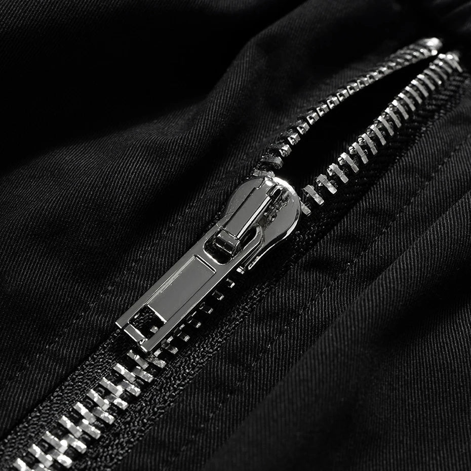 Pantalones cortos cargo negros pantalón corto vaquero streetwear japonés Ropa Japonesa