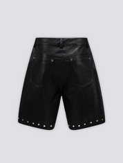 Pantalones cortos de cuero negro pantalón corto vaquero streetwear japonés Ropa Japonesa