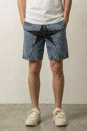 Pantalones cortos vaqueros patchwork pantalón corto vaquero streetwear japonés Ropa Japonesa