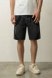 Pantalones cortos vaqueros bicolor pantalón corto vaquero streetwear japonés Ropa Japonesa