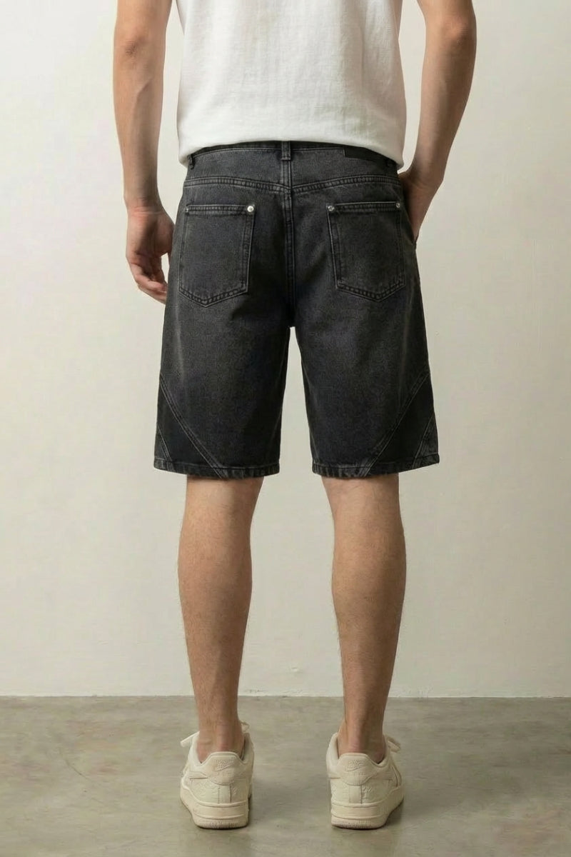 Pantalones cortos vaqueros bicolor pantalón corto vaquero streetwear japonés Ropa Japonesa