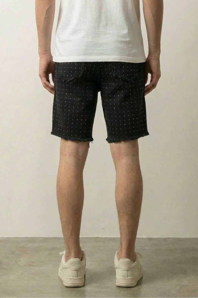 Pantalones cortos vaqueros con strass pantalón corto vaquero streetwear japonés Ropa Japonesa