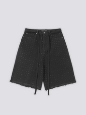 Pantalones cortos vaqueros con strass pantalón corto vaquero streetwear japonés Ropa Japonesa