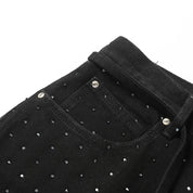 Pantalones cortos vaqueros con strass pantalón corto vaquero streetwear japonés Ropa Japonesa