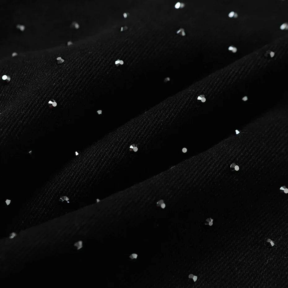 Pantalones cortos vaqueros con strass pantalón corto vaquero streetwear japonés Ropa Japonesa