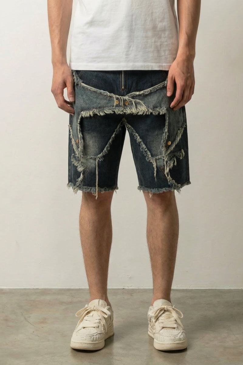 Pantalones cortos vaqueros desgastados pantalón corto vaquero streetwear japonés Ropa Japonesa