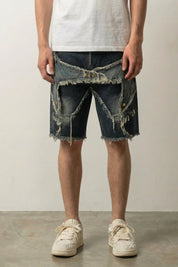 Pantalones cortos vaqueros desgastados pantalón corto vaquero streetwear japonés Ropa Japonesa