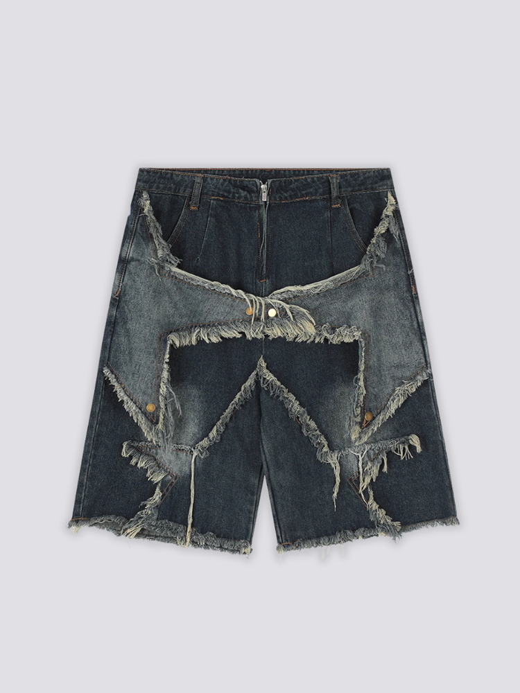 Pantalones cortos vaqueros desgastados pantalón corto vaquero streetwear japonés Ropa Japonesa