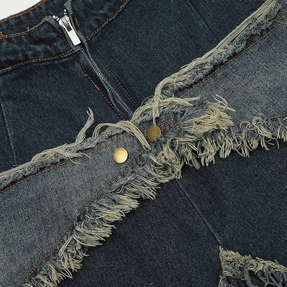 Pantalones cortos vaqueros desgastados pantalón corto vaquero streetwear japonés Ropa Japonesa