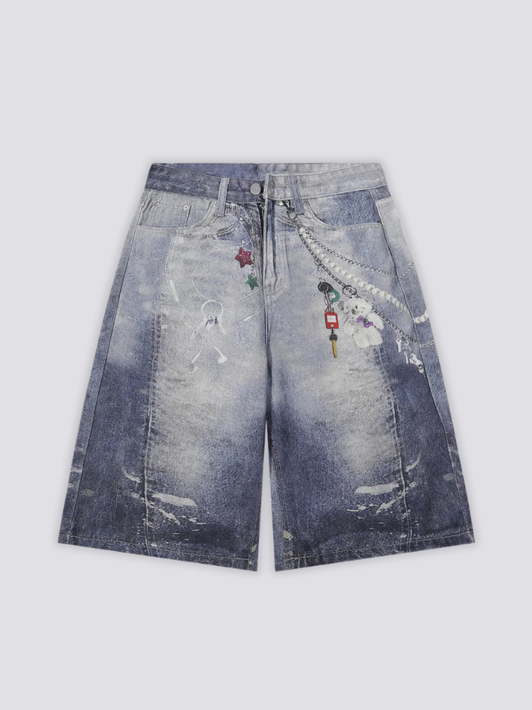 Pantalones cortos vaqueros personalizados pantalón corto vaquero streetwear japonés Ropa Japonesa