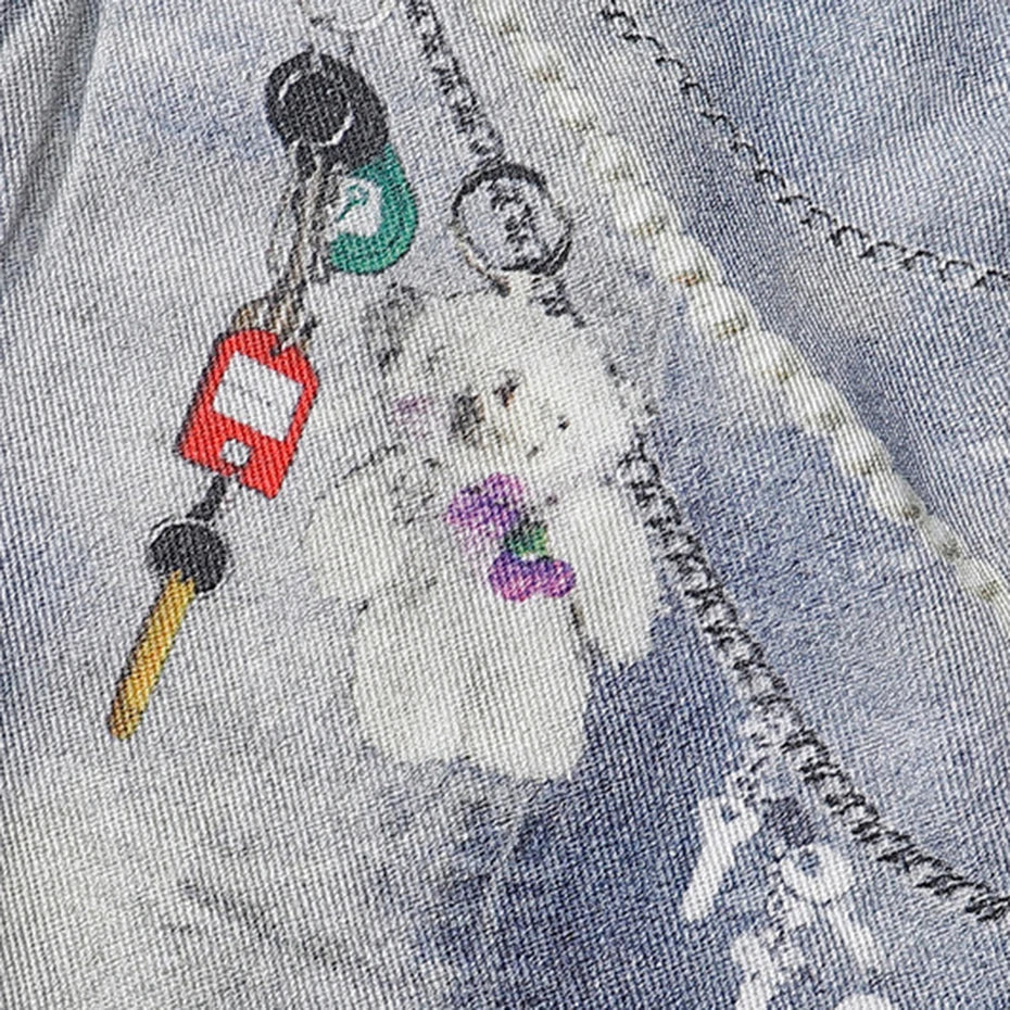Pantalones cortos vaqueros personalizados pantalón corto vaquero streetwear japonés Ropa Japonesa