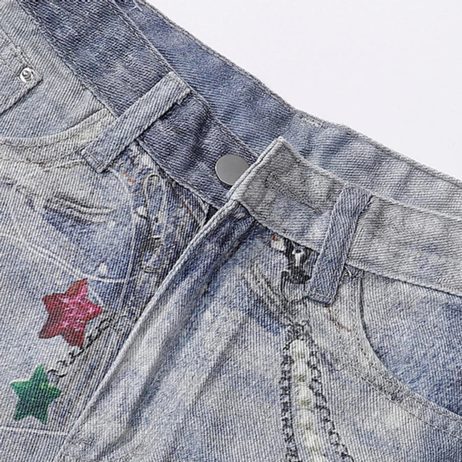 Pantalones cortos vaqueros personalizados pantalón corto vaquero streetwear japonés Ropa Japonesa