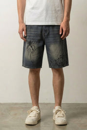 Pantalones cortos vaqueros Spider Web pantalón corto vaquero streetwear japonés Ropa Japonesa