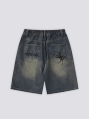 Pantalones cortos vaqueros Spider Web pantalón corto vaquero streetwear japonés Ropa Japonesa