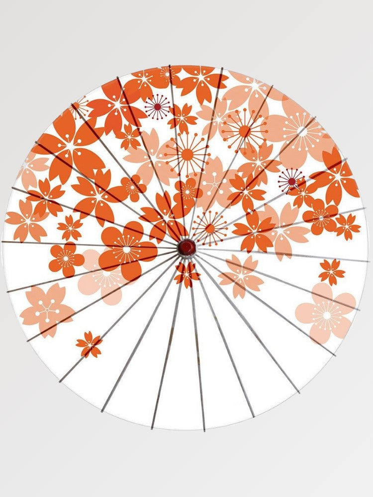 Paraguas japonés wagasa Iko de papel washi con sakura en planos gráficos coloridos Ropa Japonesa
