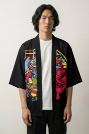 Patrón japonés Haori Dragón x Ramen haori japonés llevado mannequin estilo streetwear Ropa Japonesa